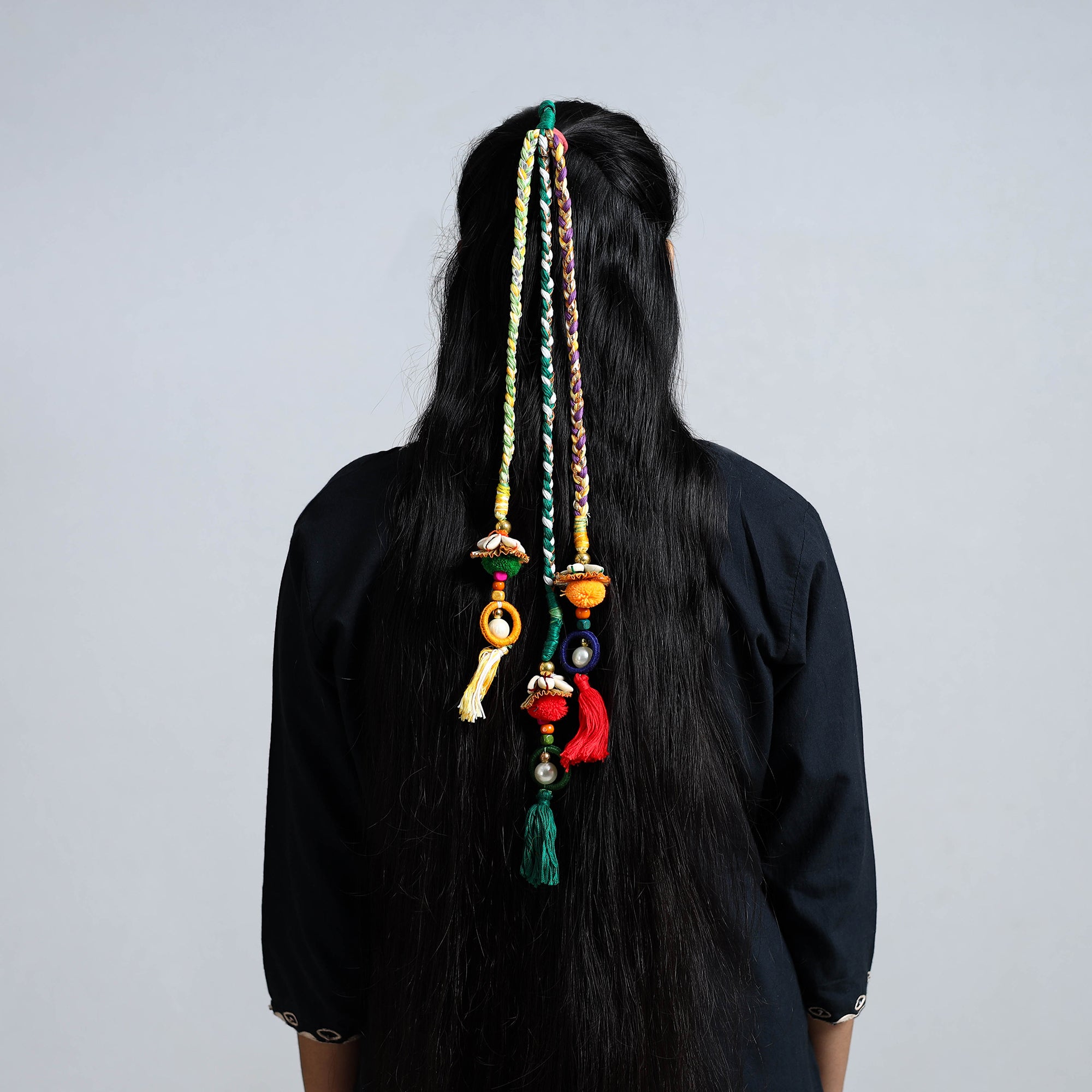 Thread Braided & Shell Work Hair Parandi – iTokri आई.टोकरी