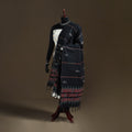 Black - Kantha Hand Embroidered Khes Handwoven Cotton Dupatta 06