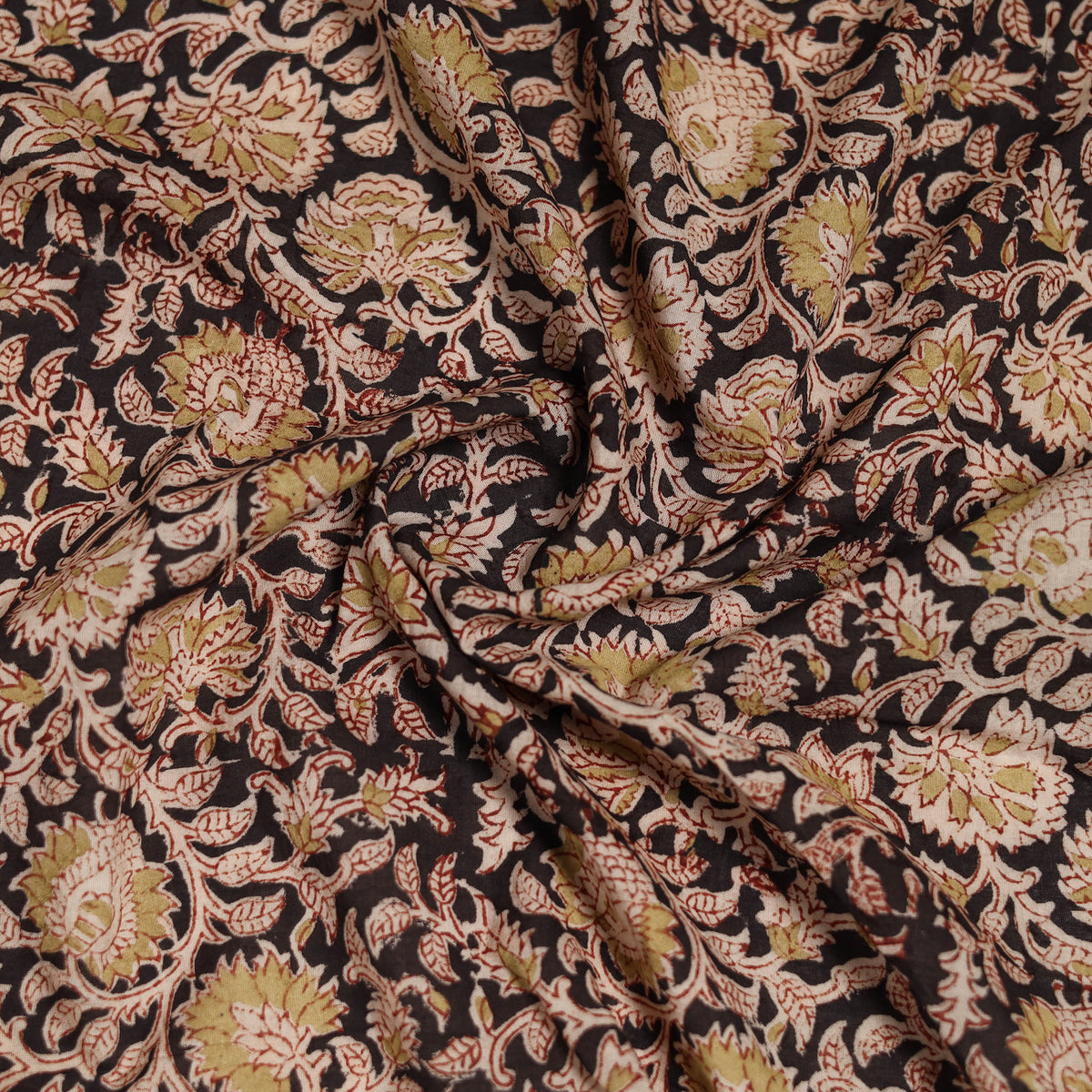 Pedana Hand Block Print Natural Dyed Cotton Kalamkari Scarf 12