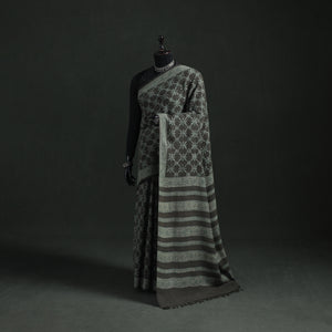 Pure Merino Wool Hand Block Akola Prints Saree 15