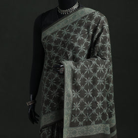 Pure Merino Wool Hand Block Akola Prints Saree 15