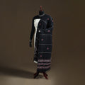 Black - Kantha Hand Embroidered Khes Handwoven Cotton Dupatta 07