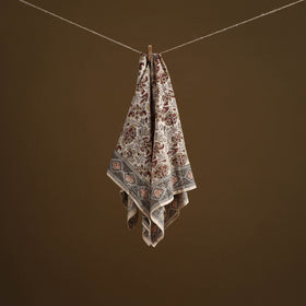 Pedana Hand Block Print Natural Dyed Cotton Kalamkari Scarf 09