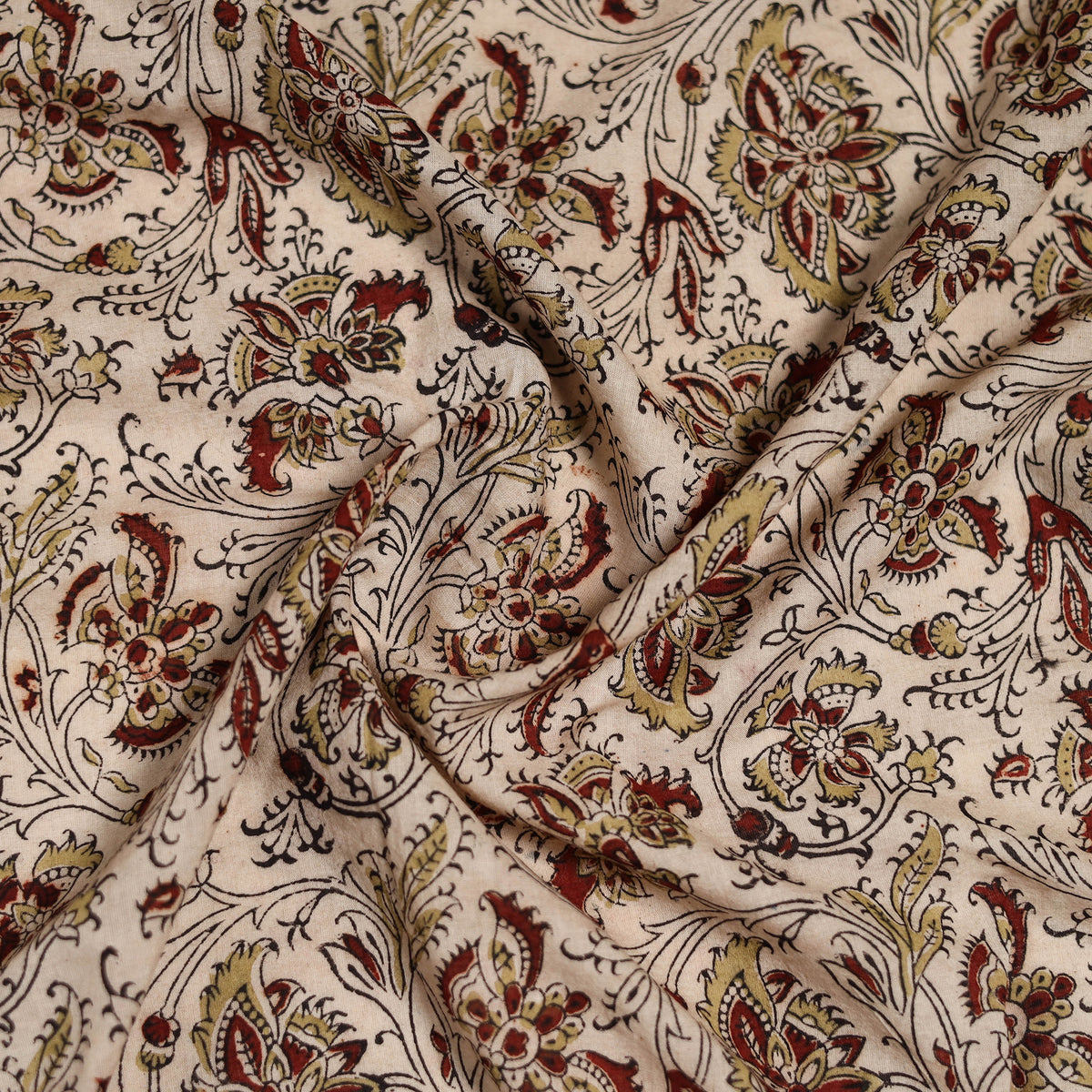 Pedana Hand Block Print Natural Dyed Cotton Kalamkari Scarf 09