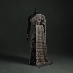 Pure Merino Wool Hand Block Akola Prints Saree 14