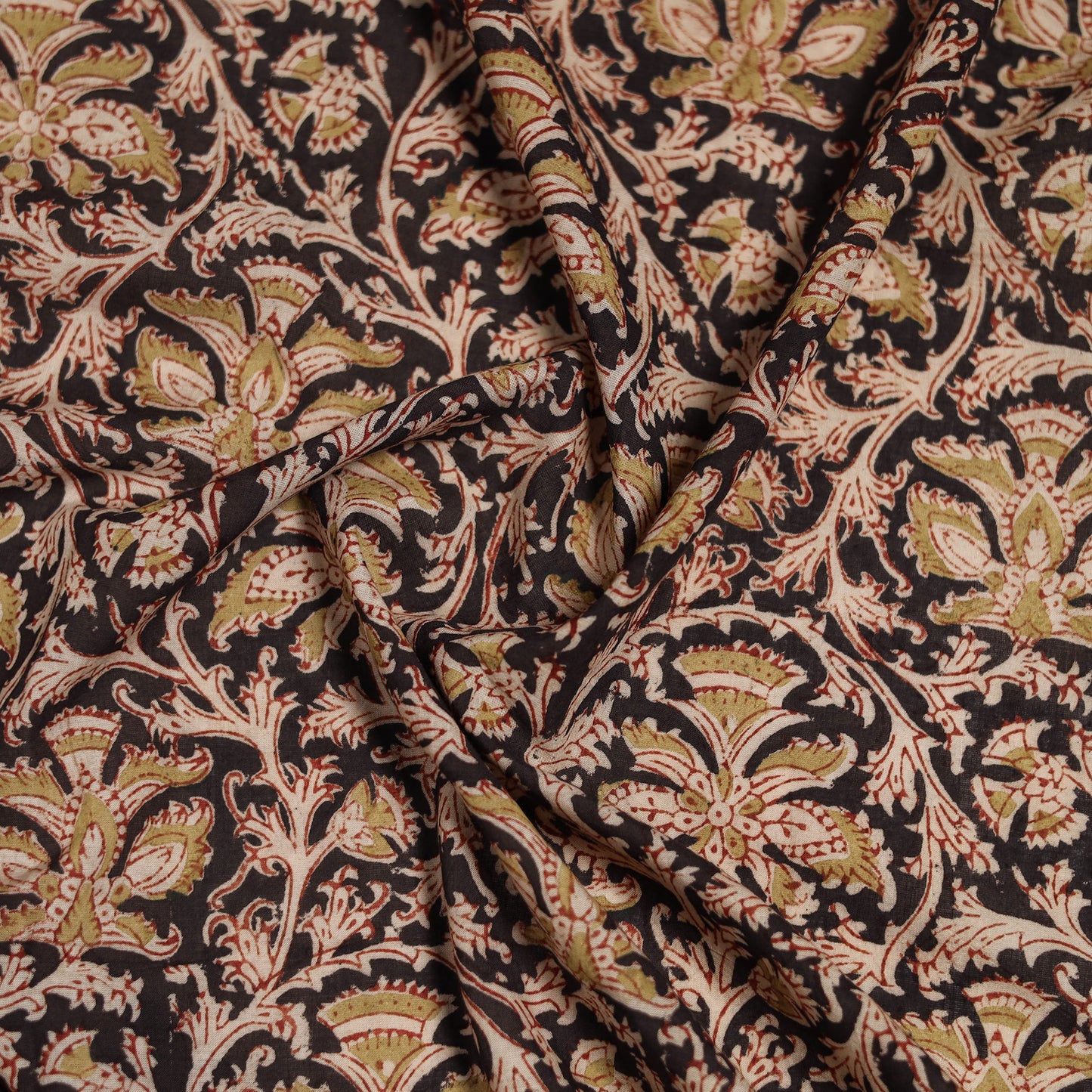 Pedana Hand Block Print Natural Dyed Cotton Kalamkari Scarf 08