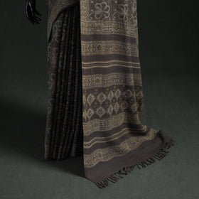Pure Merino Wool Hand Block Akola Prints Saree 14