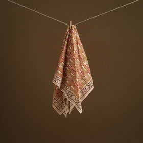 Pedana Hand Block Print Natural Dyed Cotton Kalamkari Scarf 07