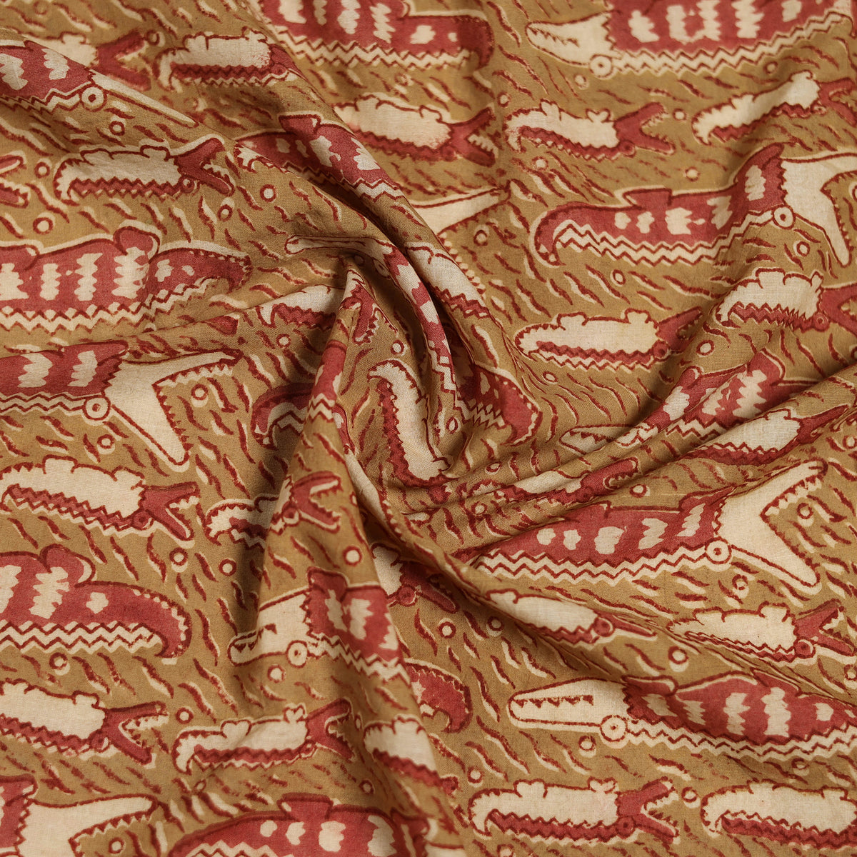 Pedana Hand Block Print Natural Dyed Cotton Kalamkari Scarf 07