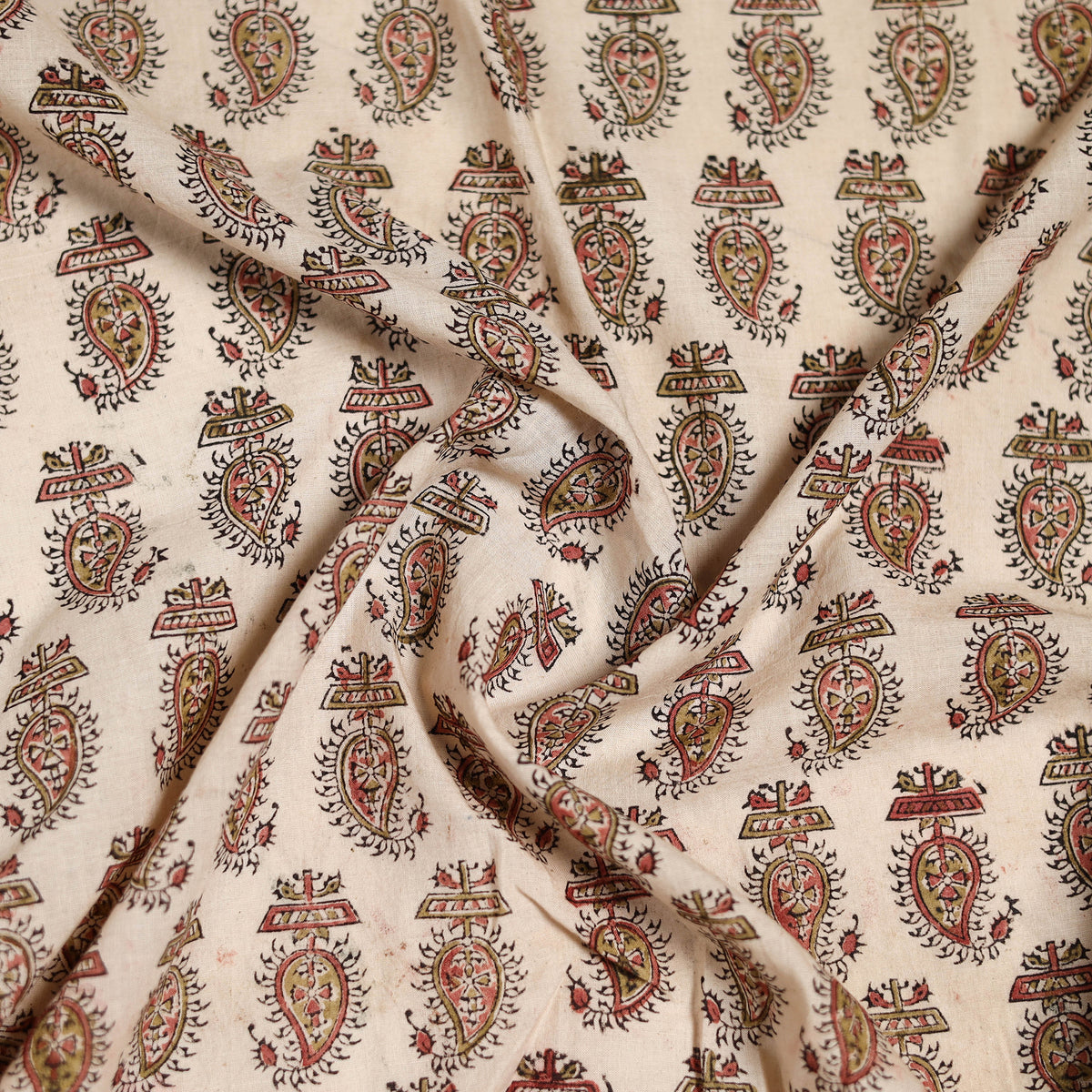 Pedana Hand Block Print Natural Dyed Cotton Kalamkari Scarf 06