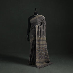 Pure Merino Wool Hand Block Akola Prints Saree 13