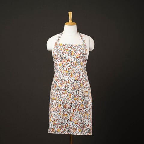 Floral Sanganeri Print Cotton Apron with Pocket 05