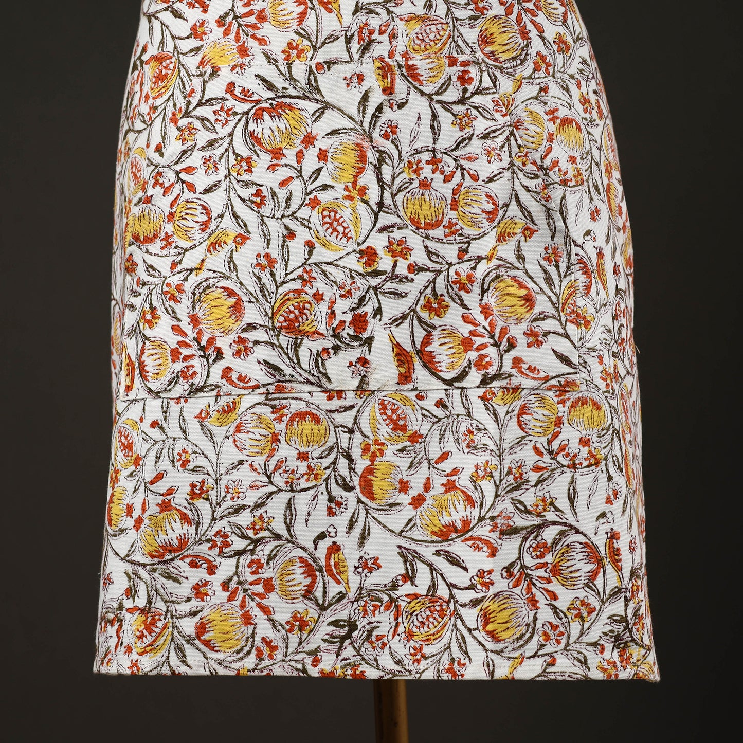 Floral Sanganeri Print Cotton Apron with Pocket 05