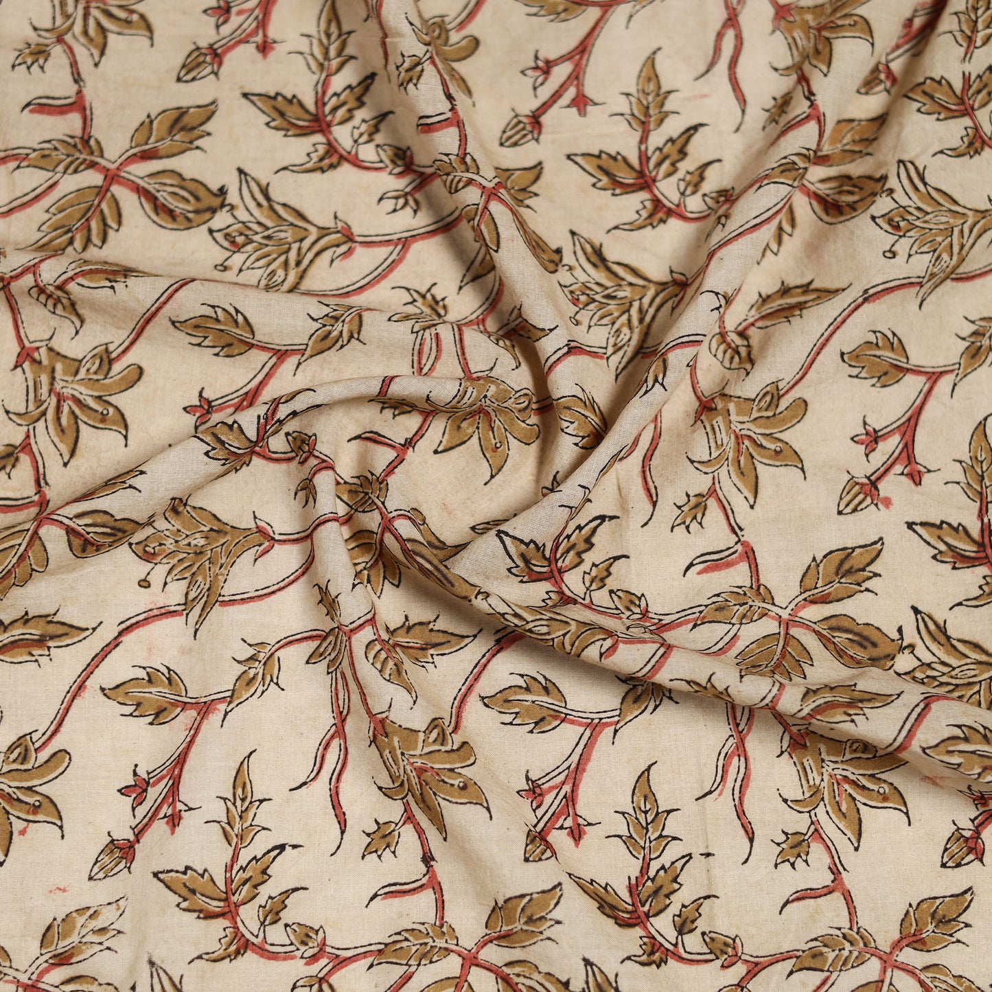 Pedana Hand Block Print Natural Dyed Cotton Kalamkari Scarf 04