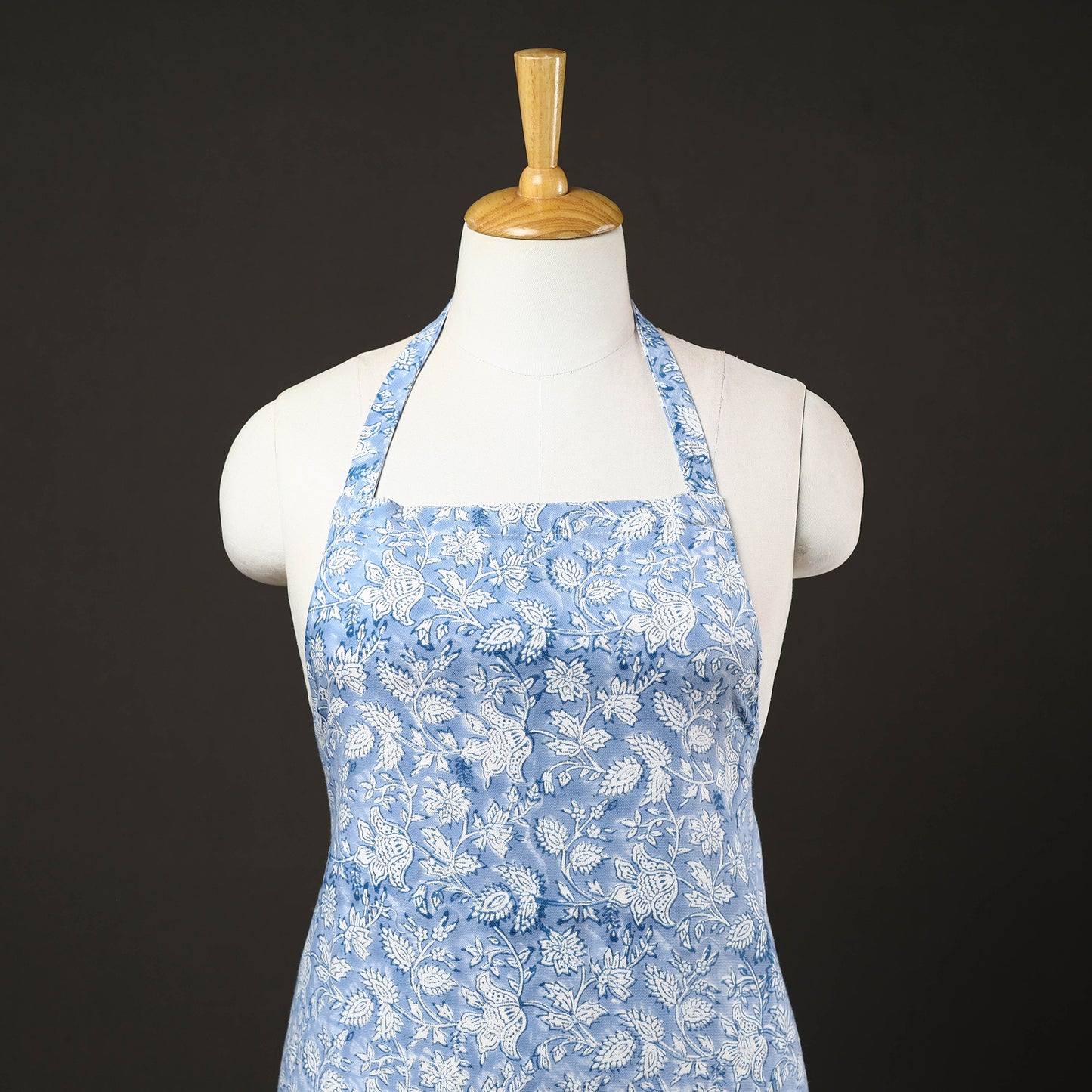 Floral Sanganeri Print Cotton Apron with Pocket 01