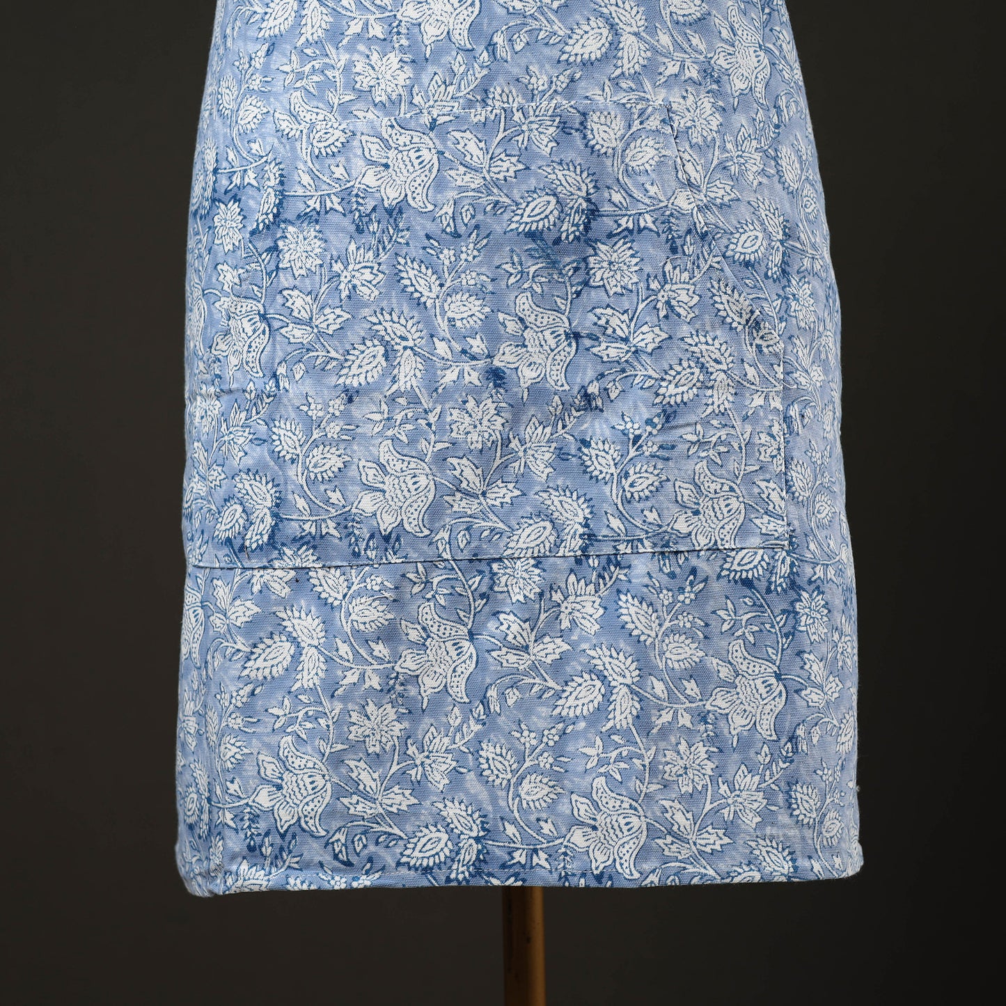 Floral Sanganeri Print Cotton Apron with Pocket 01