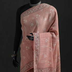 Pure Merino Wool Hand Block Akola Prints Saree 12