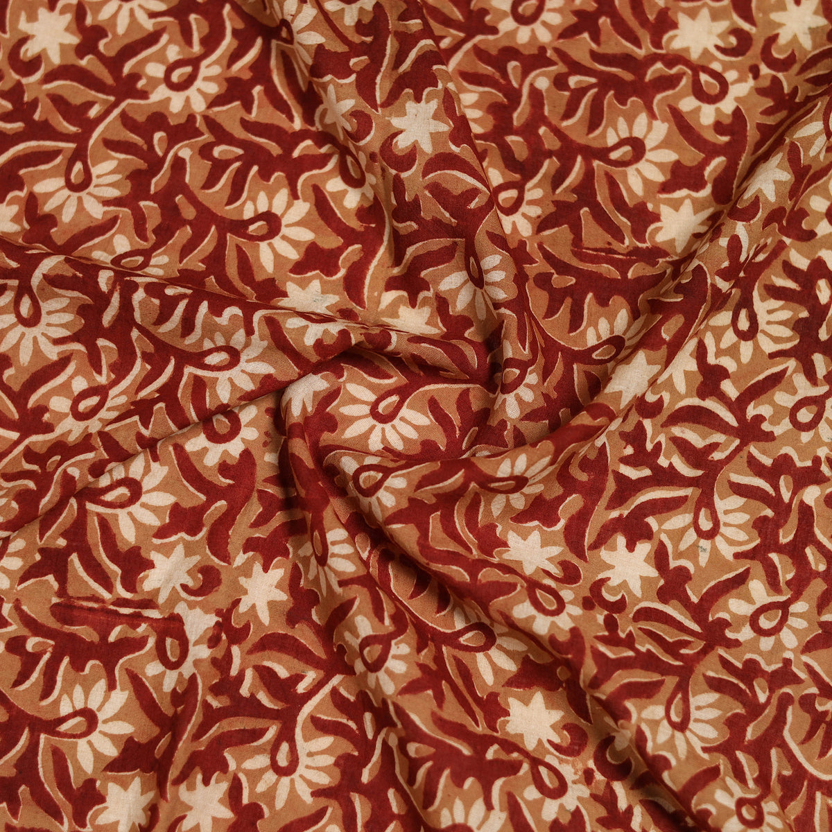 Pedana Hand Block Print Natural Dyed Cotton Kalamkari Scarf 02