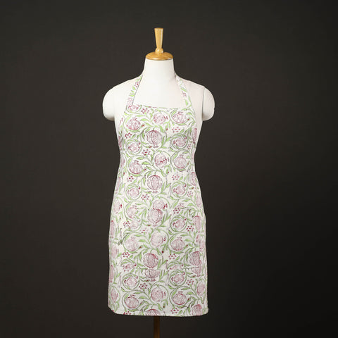 Floral Sanganeri Print Cotton Apron with Pocket 02