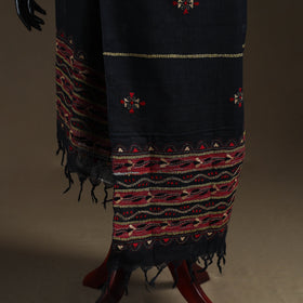 Kantha Hand Embroidered Khes Handwoven Cotton Dupatta 11