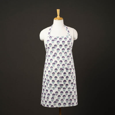 Floral Sanganeri Print Cotton Apron with Pocket 03