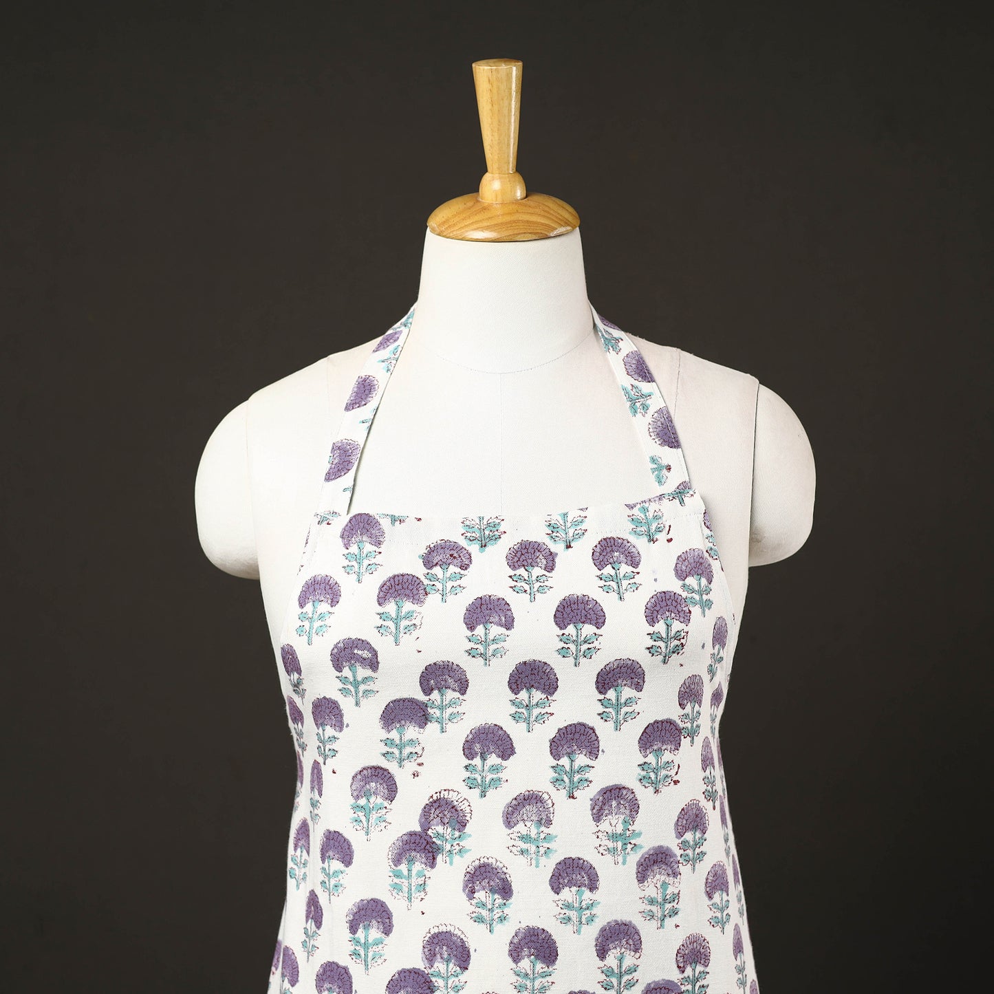 Floral Sanganeri Print Cotton Apron with Pocket 03