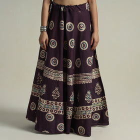 Buy Hand Batik Printed Running Stitch Cotton Long Skirt 24 Online l iTokri.com