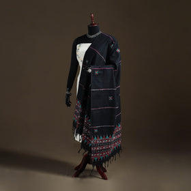 Kantha Hand Embroidered Khes Handwoven Cotton Dupatta 13