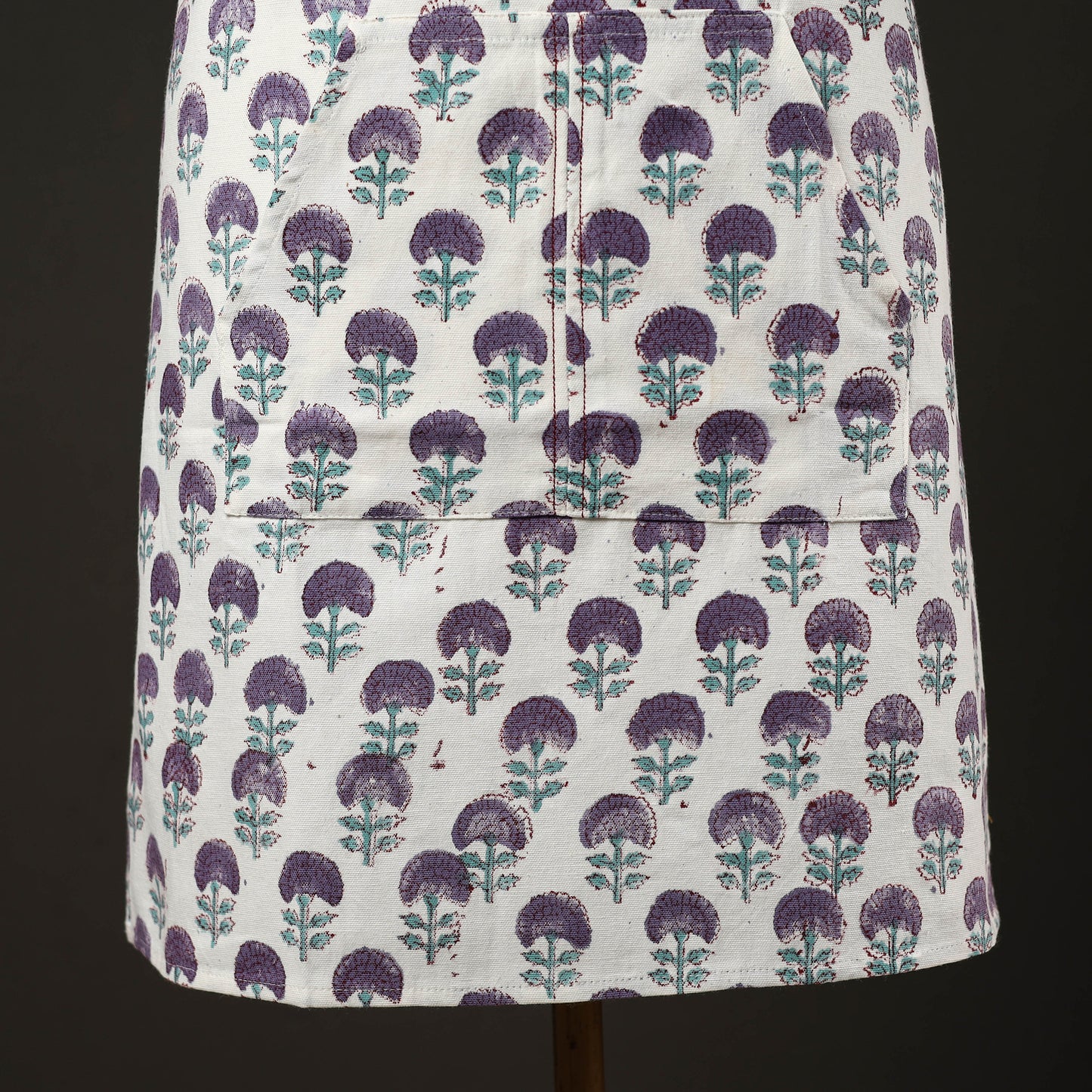 Floral Sanganeri Print Cotton Apron with Pocket 03