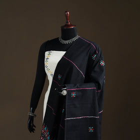 Kantha Hand Embroidered Khes Handwoven Cotton Dupatta 13
