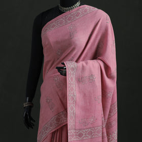 Pure Merino Wool Hand Block Akola Prints Saree 10