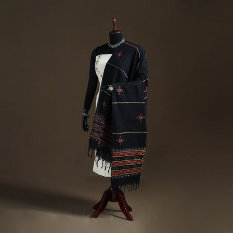 Kantha Hand Embroidered Khes Handwoven Cotton Dupatta 15