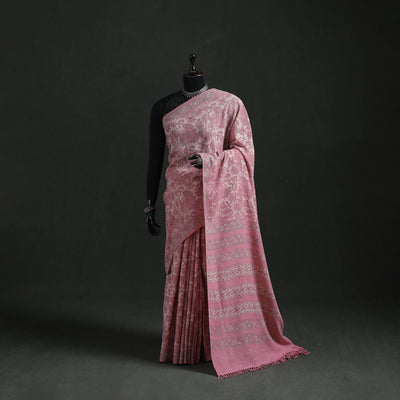 Pure Merino Wool Hand Block Akola Prints Saree 09