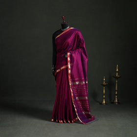 Handloom Zari Border Maheshwari Silk Saree 01