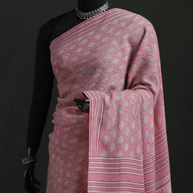 Pure Merino Wool Hand Block Akola Prints Saree 08