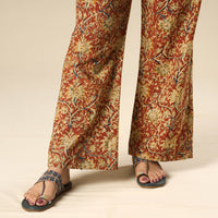 Orange - Kalamkari Block Printed Cotton Elasticated Palazzo