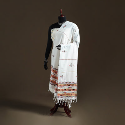 Kantha Hand Embroidered Khes Handwoven Cotton Dupatta 19