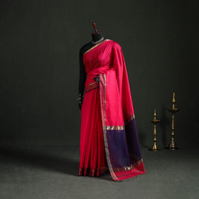 Handloom Zari Border Maheshwari Silk Saree 03