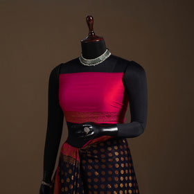 Black - Zari Work Banarasi Silk Saree with Blouse 23