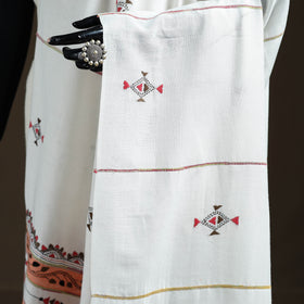 Kantha Hand Embroidered Khes Handwoven Cotton Dupatta 19