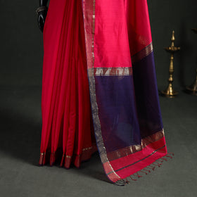 Handloom Zari Border Maheshwari Silk Saree 03