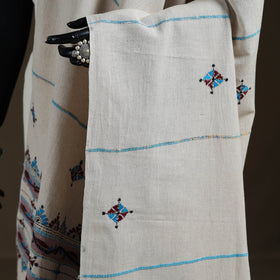 Kantha Hand Embroidered Khes Handwoven Cotton Dupatta 22