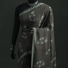 Pure Merino Wool Hand Block Akola Prints Saree 05