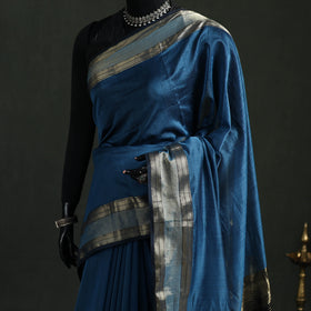 Handloom Zari Border Maheshwari Silk Saree 06
