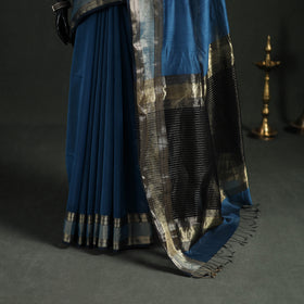 Handloom Zari Border Maheshwari Silk Saree 06