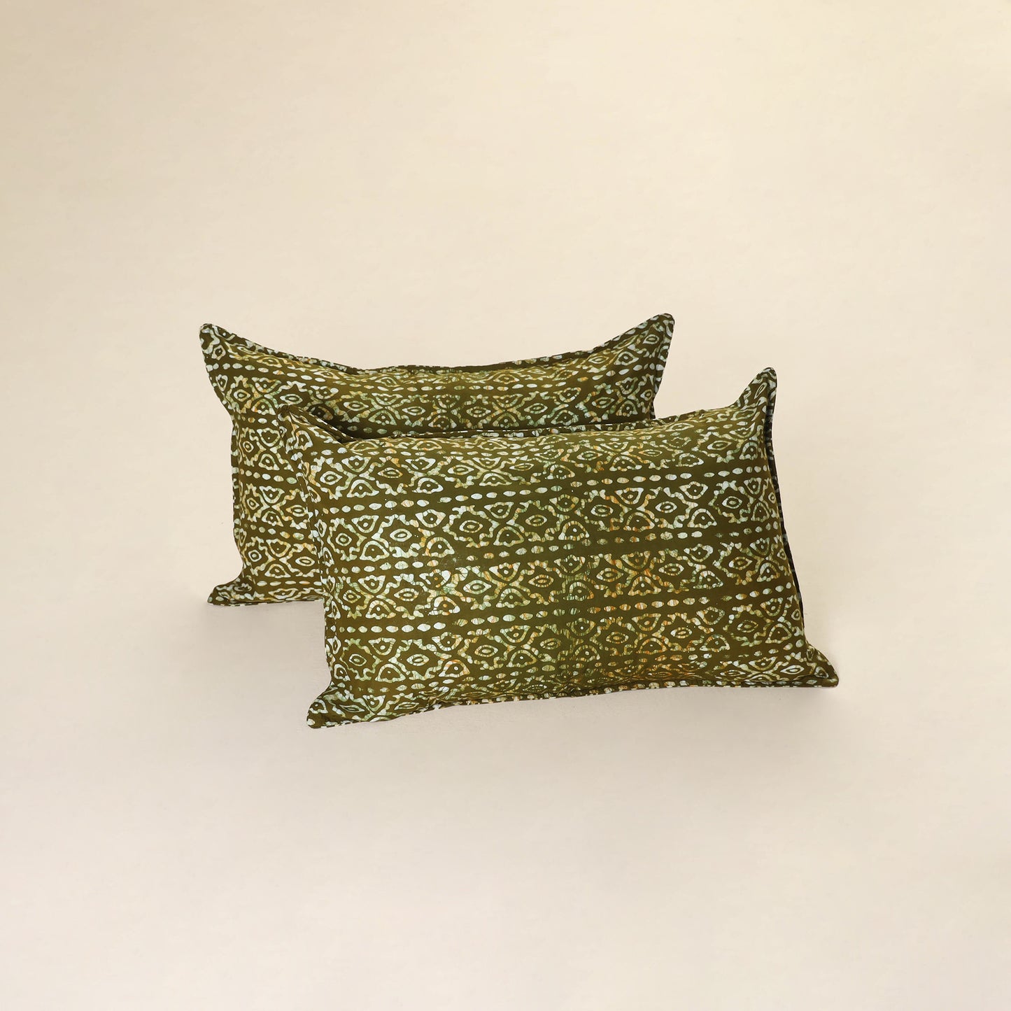Hand Block Batik Print Pillow Covers (Set of 2) 05