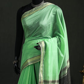 Handloom Zari Border Maheshwari Silk Saree 07