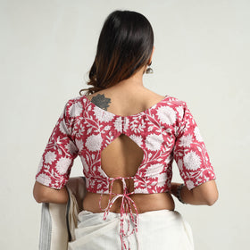Buy Sanganeri Block Printed Cotton Stitched Blouse Online at iTokri.com