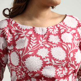 Buy Sanganeri Block Printed Cotton Stitched Blouse Online at iTokri.com