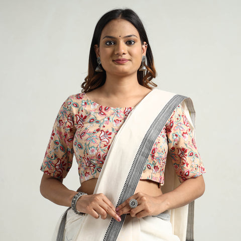 Beige - Sanganeri Block Printed Cotton Stitched Blouse